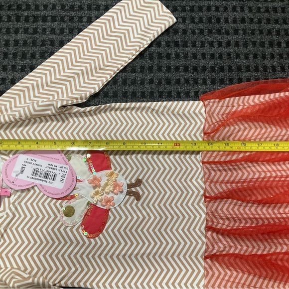 Haven Girl girls coral orange pink tank ivory Thanksgiving turkey dress 3 - Picture 4 of 5